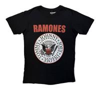 Ramones Men's Hey Ho Red Block Text T-Shirt in Black | Size: Medium Ramones Black M