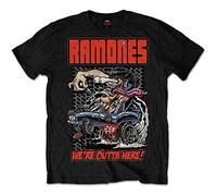 Ramones Men's Outta Here Short Sleeve T-Shirt, Black, X-Large