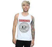 Ramones Men's Red Text Seal Vest White X-Large