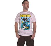 Ramones Men's Rockaway Beach Short Sleeve T-Shirt, White, Medium