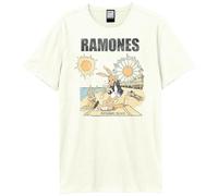 Amplified Unisex Adult Rockaway Beach Ramones Vintage T-Shirt (M) (White)
