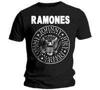 Ramones Seal Logo Mens Black T Shirt Medium: Clothing