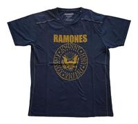 Ramones T Shirt Presidential Seal Band Logo Official Unisex Dye Wash Navy Blue XXL