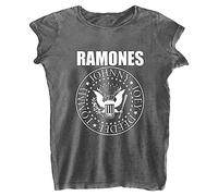 Ramones T Shirt Presidential Seal Logo Official Womens Charcoal Grey Burnout XXL