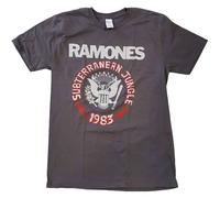 Ramones T Shirt Subterraneun Jungle Band Logo Official Mens Charcoal Grey XL