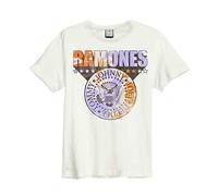 Amplified Ramones 'Tie Dye Shield' (Natural) T-Shirt Clothing (Medium)