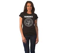 (M, Black) Ramones Presidential Seal Skinny Fit T Shirt