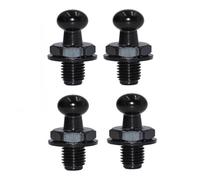 Ramor Strutz Four Black Ball Stud Bolts for Gas Struts, Boot Lid, Tailgate or Bonnet. 10mm Ball, 10mm Long Thread, M6 Thread with Washer.
