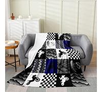 RAMOTE 3D Motorcycle Throw Blanket, Fluffy Warm Flannel Fleece Blanket, Soft Extreme Sport Blankets, Kids Adults Blanket for Bed, Couch and Sofa