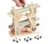 Ramp Race Toy Car Wooden Color Cognition Interactive Game