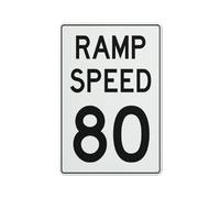 Ramp Speed 80 Sign 12 X 8 Inches Aluminum Sign Reflective - Uv Protected, Waterproof, Weatherproof And Fade Resistant - 4Pre-Drilled Holes