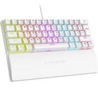 Rampage Plower K60 Mechanical Gaming Keyboard - 62 Keys, Compact 60% Layout, OUTEMU Blue Switches, LED Backlit, Anti-Ghosting, Wired (White, Windows/Mac Compatible)