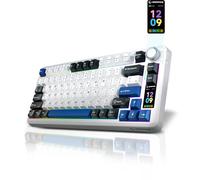 Rampage Quell Pro Wireless Mechanical Keyboard with Screen&Knob, 75% Hot Swappable Gaming Keyboard with Pre-lubed Switches, RGB Backlit, PBT Keycaps Creamy Sounding PC Gaming Keyboards