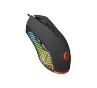 Rampage Spear V2 Black Wired Gaming Mouse with RGB Lighting - 12800 DPI, 7 Programmable Buttons, Lightweight Ergonomic Gaming Mouse for PC/Mac/Laptop Gamers
