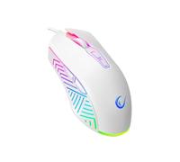 Rampage Spear V2 White Wired Gaming Mouse with RGB Lighting - 12800 DPI, 7 Programmable Buttons, Lightweight Ergonomic Gaming Mouse for PC/Mac/Laptop Gamers