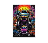 Rampage Truck Wall Art Canvas Poster Colorful Monster Truck Racing Car Wall Decor Poster Dormitory Decor Painting Art