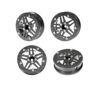 RampCrab 1.8" (46mm) Super Wheels, Carbon fibre Beadlock Wheels, fit fot SCX24, TRX4M, FCX24, FCX24M, CR18P, Style A