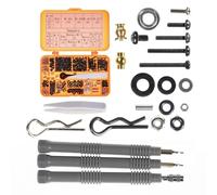 RampCrab Button Head Screws Kit for SCX24 AX24 RC Car, 372Pcs, Come with Tools, Hardened Steel Grade 12.9 Screws, Bearing & Screws with Box for 1/24 RC Car SCX24 C10 Deadbolt JLU Gladiator Bronco