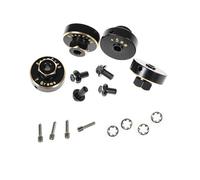 RampCrab Hex Wheel hubs Extension kit +5mm for SCX24 AX24, Brass Extended Hex Hub Wheel Spacers, Upgrades Parts for SCX24 Bronco Deadbolt JLU C10 AX24, 1/24 RC Crawler Car Upgrades Accessories (Black)