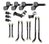 RampCrab High Clearance 4 Links Set for AX24, Front Extend 6mm, Rear Extend 18, Stainless Steel Links Set, Upgrade Parts for AX24 XC-1, 1/24 RC Crawler Car Upgrade Accessories