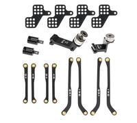 RampCrab High Clearance 4 Links Set for AX24, Front & Rear Extend 6mm, Stainless Steel Links Set, Upgrade Parts for AX24 XC-1, 1/24 RC Crawler Car Upgrade Accessories