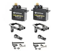 RampCrab RC Steering Servo with Servo Mount and Servo Horn for TRX4M RC Car, 1/18 Upgrades Parts, Suitable for TRX4-M Bronco Defender K10 (Black Horn), 2Sets