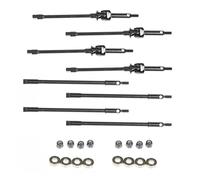RampCrab Steel Universal Joint Drive Shaft for SCX24 AX24 1/24 RC Crawler Car, Inside+8mm Length, 2 Pair Front axle shafts & Rear shafts, Upgrades Parts for SCX24 Bronco Deadbolt JLU Gladiator C10