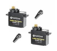 RampCrab Steering Servo with Servo Horn for AX24 SCX24 RC Car, Upgrade Parts for Axial SCX24, AX24, Black Horn, 2 Sets