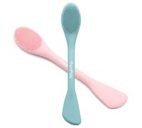 RamPula Facial Cleansing Brush, 2 in 1 Silicone Face Mask Brush & Face Scrubber, For Exfoliating, Massaging, Remove Blackheads, Makeup Skincare Removal, Applicator for Mud, Clay, Body Lotion, DIY Mask