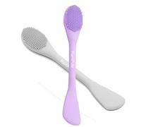 RamPula Silicone Facial Mask Applicator Face Masks Skincare Brush Facial Scrubber Double-Head Lotion Spatula Scoop for Makeup,Foundation,Cream,Lotion,Moisturizer,Gel,Peel,Mud Masks (Purple+Gray)