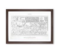 Ramses II Fortress Capture by Emile Prisse d'Avennes Framed Print | A2 Walnut Framed Wall Art | Ready to Hang | Modern Nature Picture | Living Room Bedroom Lounge Office