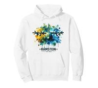 Ramstein Air Base C-130 Hercules Watercolor Aviation Design Pullover Hoodie