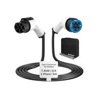 RamTouch EV Charger Extension Cable (32 Amp, 7.4 kW, 8 m, 1-Phase), Type 2 Extension Cable For All EV Chargers & Wallboxes, EV Extension Cord For Electric Vehicles & Hybrids