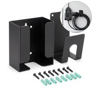 RamTouch EV Charger Holder Kit (Wall-Mount Control Box Bracket & J-Hook) | Heavy-Duty Metal Wall Bracket for Mode 2 Charging Cable | EV Cable Management Organizer for Portable Granny Charger