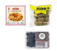 Ramzan Combo Pack Date Box Ajwa Dates 800g, TYJ Spring Roll Pastry Sheets 10" and Nisa's 18 Chicken Seekh Kebab Frozen and Dry Food Combo