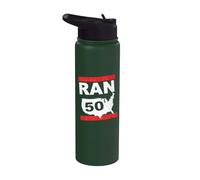 Ran 50 States Marathon Run Runner Running Inspired Design Stainless Steel Insulated Water Bottle