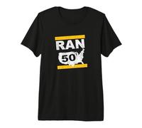 Ran 50 States Twenty 6 Point 2 Miles Marathon Runner Design Premium T-Shirt