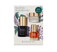 RANAVAT Royal Trio Travel Gift Set Includes Brightening Face Serum with Saffron, Bakuchi Renewing Face Cream and Strengthening Hair Serum. Vegan Skin and Hair Care