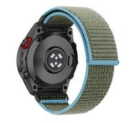 RanBluu QuickFit 26 mm Nylon Strap for Garmin Tactix 8 51 mm/fēnix 8 51 mm/Enduro 3/Fenix 7X/7X Pro/Fenix 6X, Velcro Replacement Strap, Sport Loop Bracelets for Garmin Descent Mk3i, Green
