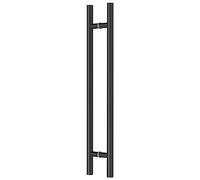 Ranbo 1200mm Length Double Sided Long Door Pull Handle 304 Stainless Steel H Shaped Large Barn Pull Bar, Fits Commercial Interior and Exterior Wooden and Glass Doors, Matte Black