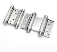 Ranbo 150mm Double Action Spring Hinges 304 Stainless Steel Self Closing Two Way Acting Hinges for Exterior Cafe Saloon Pub Swinging Doors, Including Pins and Screws, 1 Pair, Brushed