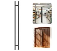 Ranbo 1800mm Length Double Sided Long Door Pull Handle 304 Stainless Steel H Shaped Large Barn Pull Bar, Fits Commercial Interior and Exterior Wooden and Glass Doors, Matte Black