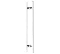 Ranbo 450mm Length Back to Back Push Pull Door Handle 304 Stainless Steel H Shaped Sliding Door Handle Bar, Fits Commercial Interior and Exterior Wooden and Glass Doors, Mirror Polished Chrome
