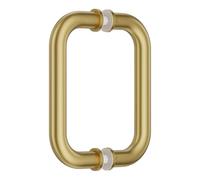 Ranbo Brass Gold 6" （CTC） Tubular Back-to-Back Shower Door Handle，3/4" Diameter Pull Handles with Metal Washers, for 1/4"- 3/4" Thick Glass and 1-3/8" - 2-1/6" Thick Wooden or Metal Doors