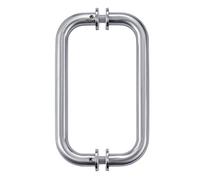 Ranbo C-Shaped 152mm Tubular Back-to-Back Frameless Glass Shower Door Push Pull Handle, Fits 8-12mm(5/16"-1/2") Glass Doors,152mm Mounting Hole Distance,for Shower Door,barn Door,Brushed Nickel
