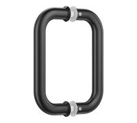 Ranbo C-Shaped 152mm Tubular Back-to-Back Frameless Glass Shower Door Push Pull Handle, Fits 8-12mm(5/16"-1/2") Glass Doors,152mm Mounting Hole Distance,for Shower Door,barn Door,Matte Black