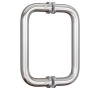 Ranbo C-Shaped 152mm Tubular Back-to-Back Frameless Glass Shower Door Push Pull Handle, Fits 8-12mm(5/16"-1/2") Glass Doors,152mm Mounting Hole Distance,for Shower Door,barn Door,Brushed Nickel