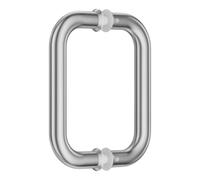 Ranbo C-Shaped 203mm Tubular Back-to-Back Frameless Glass Shower Door Push Pull Handle, Fits 8-12mm(5/16"-1/2") Glass Doors,203mm Mounting Hole Distance,for Shower Door,barn Door,Electroplating Grey