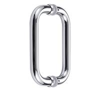 Ranbo C-Shaped 203mm Tubular Back-to-Back Frameless Glass Shower Door Push Pull Handle, Fits 8-12mm(5/16"-1/2") Glass Doors,203mm Mounting Hole Distance,for Shower Door,barn Door,Polished Chrome