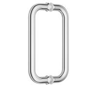 Ranbo C-Shaped 203mm Tubular Back-to-Back Frameless Glass Shower Door Push Pull Handle, Fits 8-12mm(5/16"-1/2") Glass Doors,203mm Mounting Hole Distance,for Shower Door,barn Door,Polished Chrome